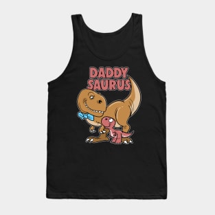 Daddysaurus Dad Daddy T-Rex Dinosaur Dino Tank Top